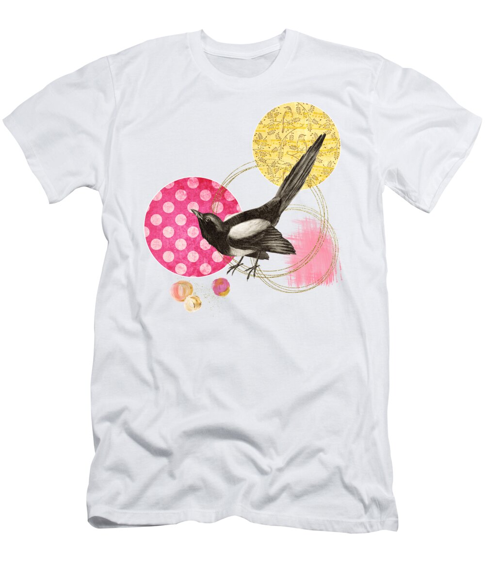 Bird T-Shirt featuring the mixed media A Bowing Bird by Tammy Wetzel