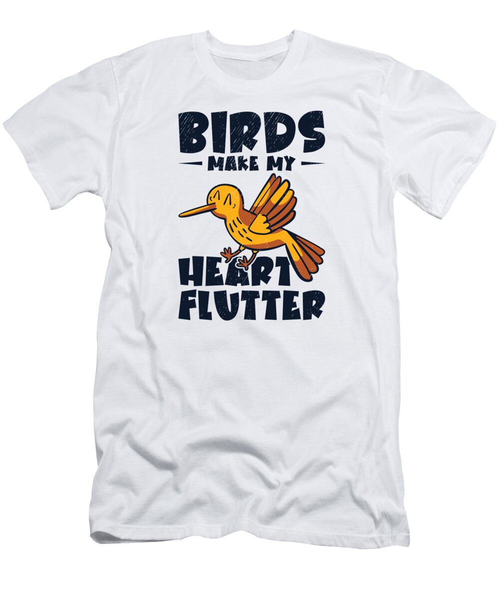 Bird T-Shirt featuring the digital art Bird Wildlife Birdwatcher Binoculars Bird Birdwatching by Toms Tee Store
