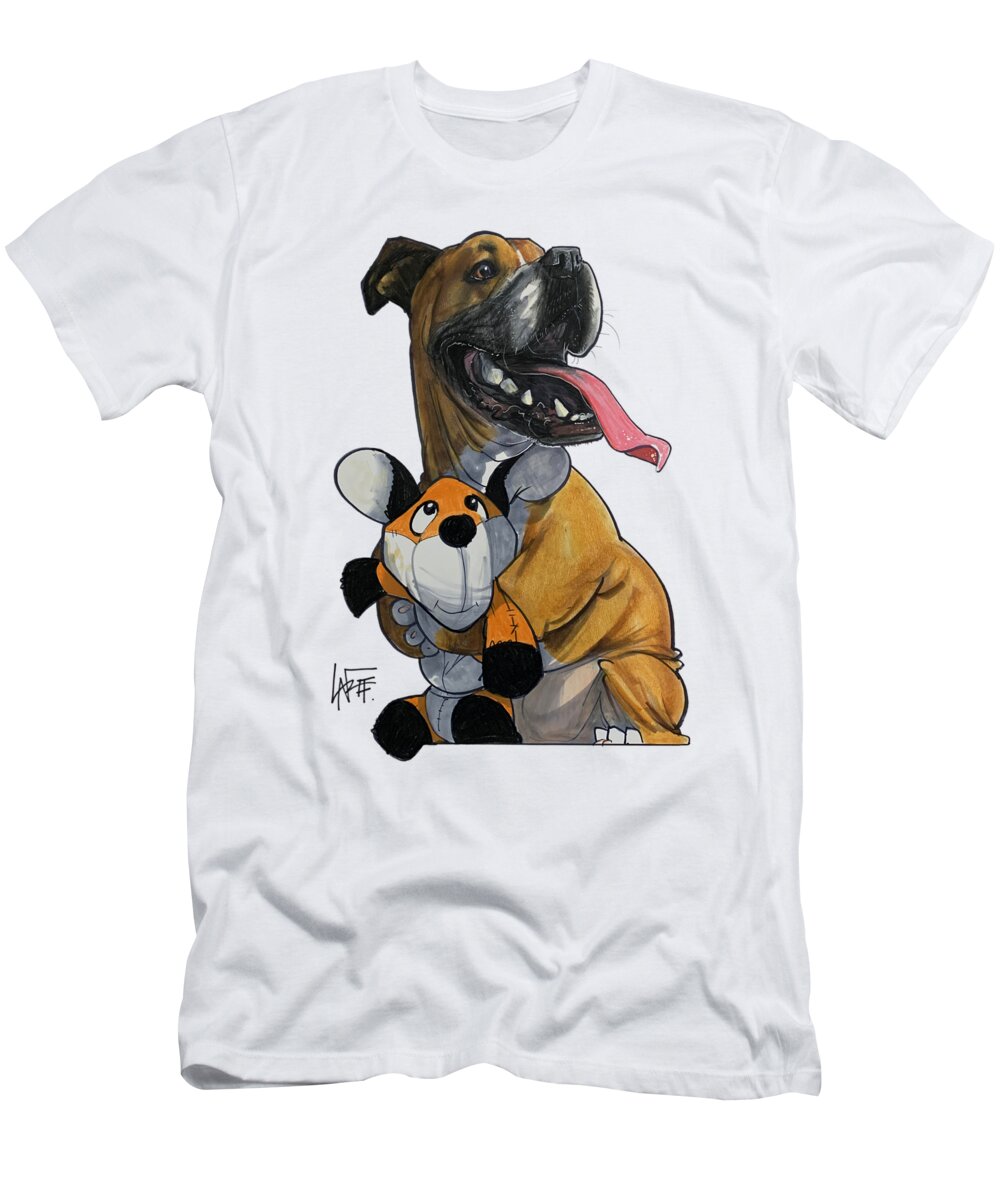 Black T-Shirt featuring the drawing Black 5285 by Canine Caricatures By John LaFree