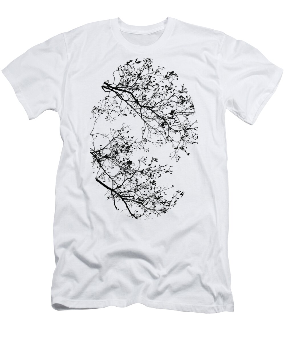 Tree T-Shirt featuring the mixed media Black And Gold Tree by Christina Rollo