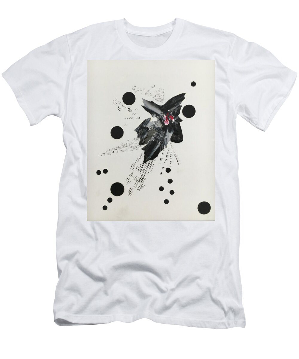 Collage T-Shirt featuring the painting Black and White 1 by Karin Eisermann