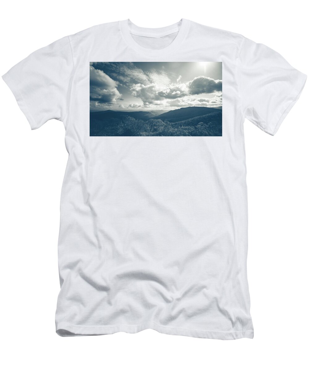 Blue Ridge Parkway T-Shirt featuring the photograph Black and White and Fall on the Blue Ridge Parkway by Joni Eskridge