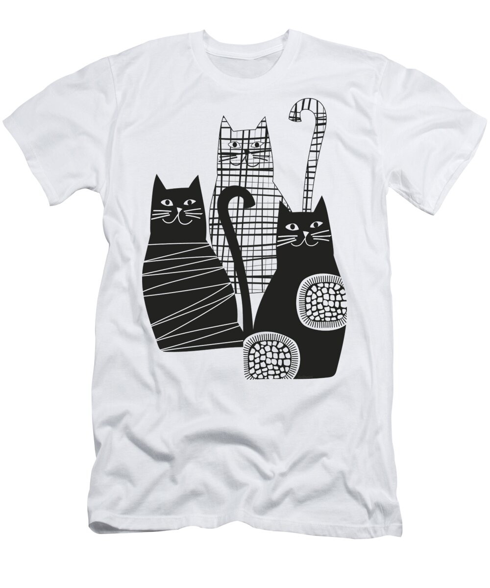 Pet T-Shirt featuring the digital art Black and white Cats by Johanna Virtanen