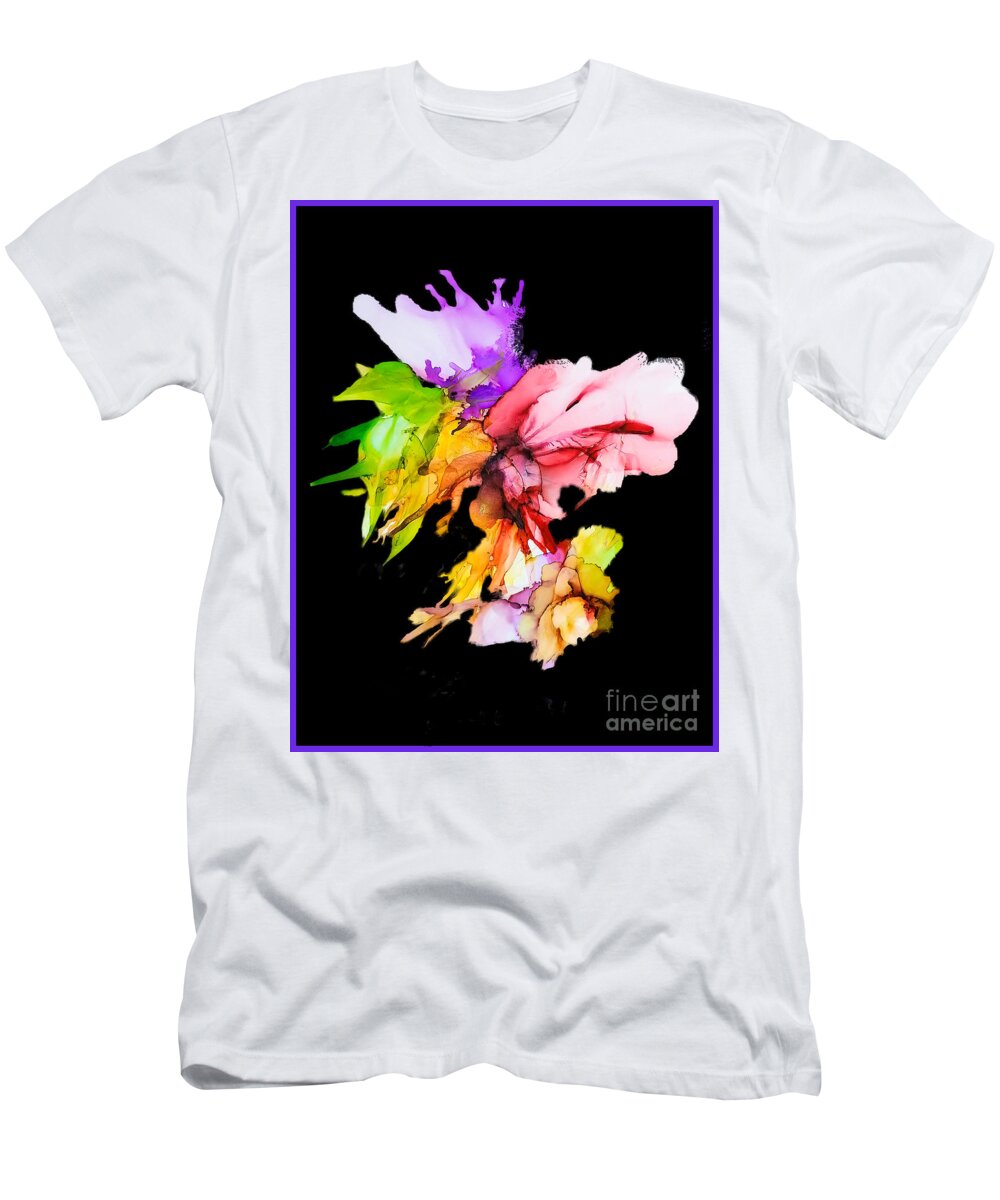 Alcohol Ink T-Shirt featuring the photograph Blooming Inks by Barry Weiss