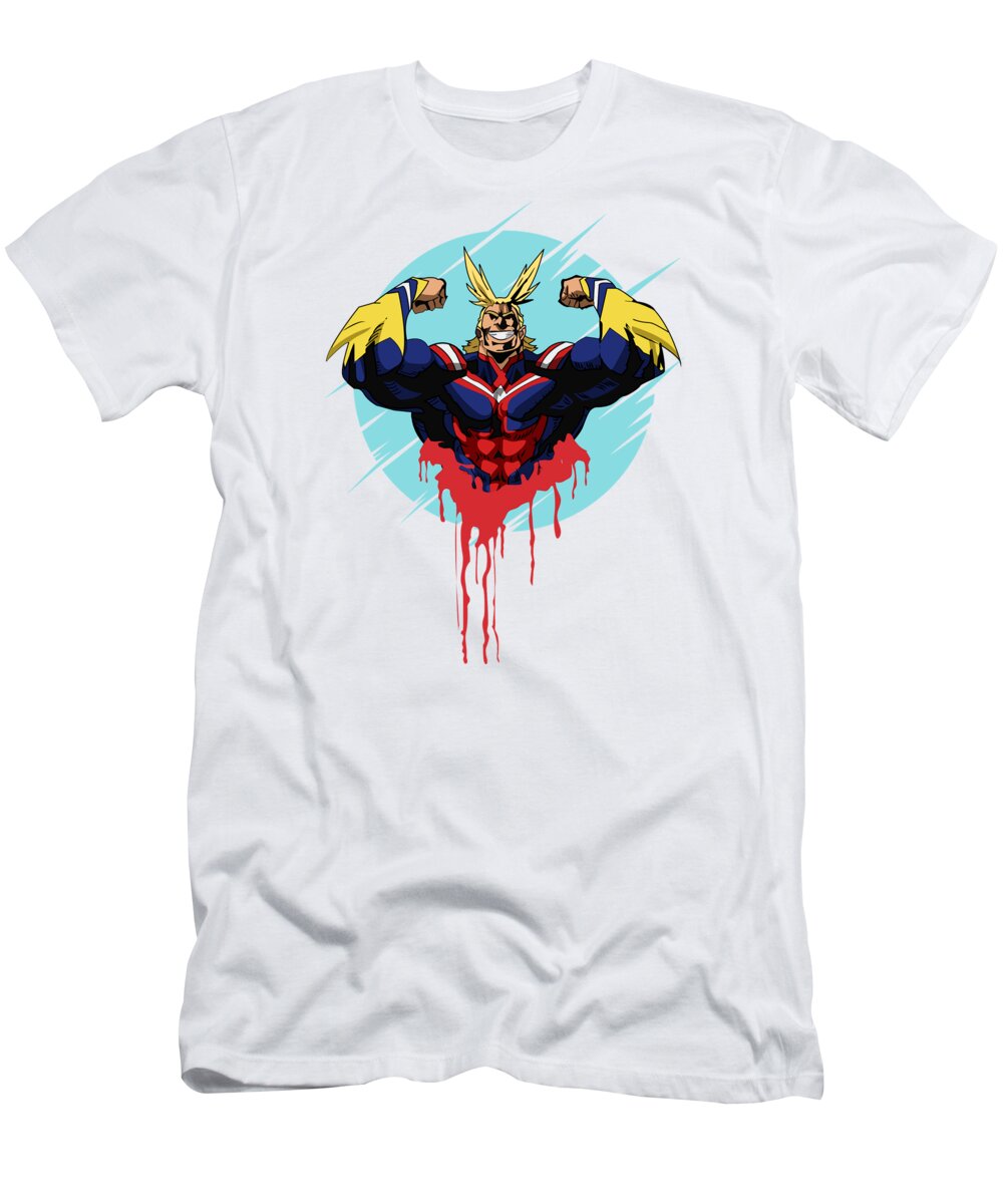 Video Game T-Shirt featuring the drawing Blue boku no hero academia All Might by Anime-Video Game
