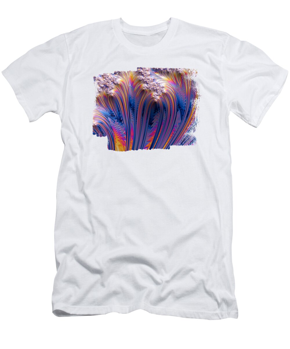 Waterfall T-Shirt featuring the digital art Blue Falls by Elisabeth Lucas
