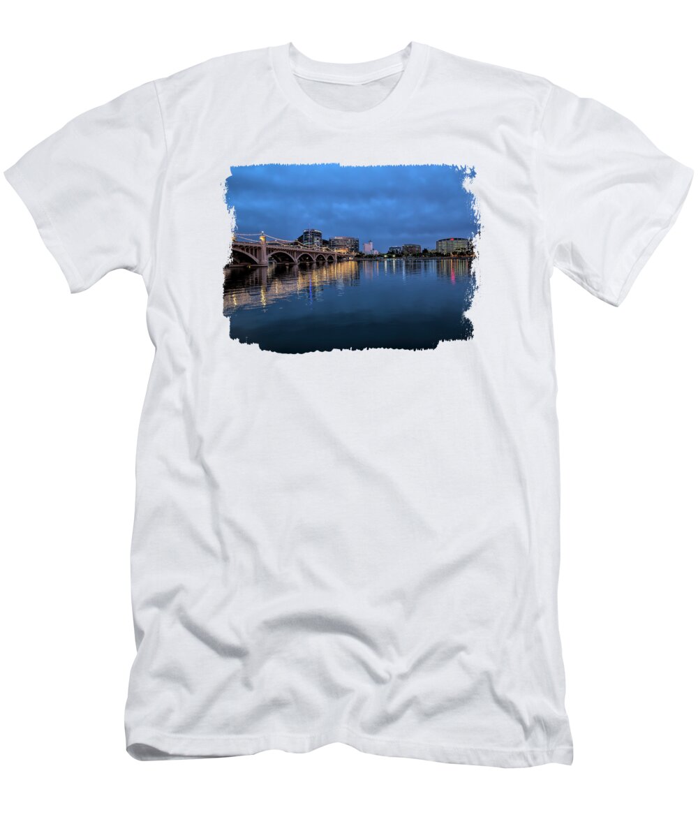 Tempe T-Shirt featuring the photograph Blue Hour in Tempe by Elisabeth Lucas