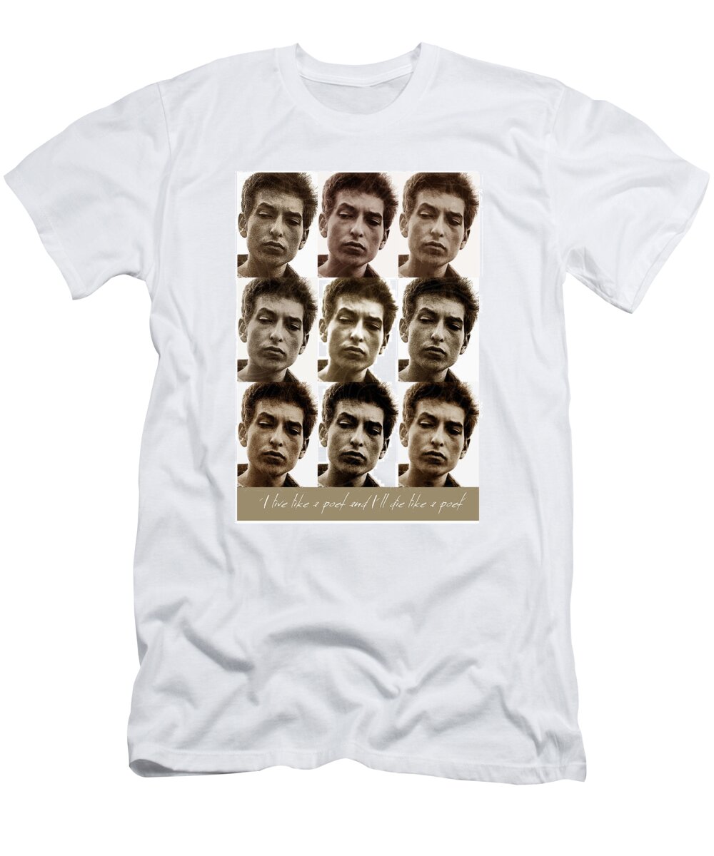Bob Dylan T-Shirt featuring the digital art Bob Dylan - Music Heroes Series by Movie Poster Boy