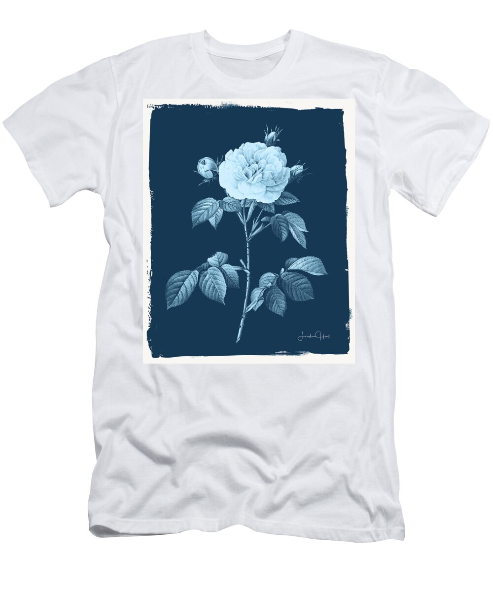 Digital T-Shirt featuring the digital art Botanical Cyanotype Series No. Four by Linda Lee Hall