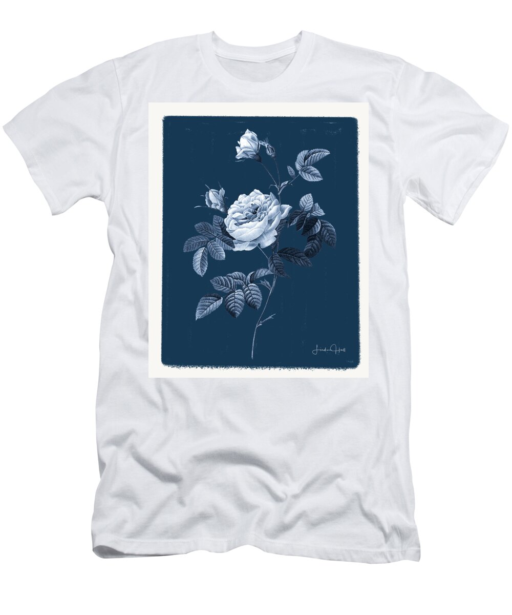 Digital T-Shirt featuring the digital art Botanical Cyanotype Series No. Nine by Linda Lee Hall