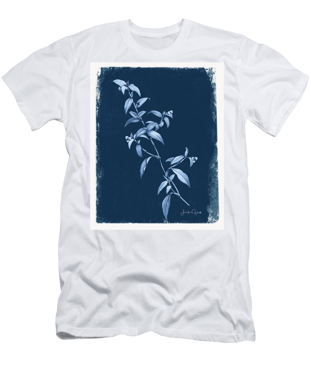 Digital T-Shirt featuring the digital art Botanical Cyanotype Series No. Three by Linda Lee Hall