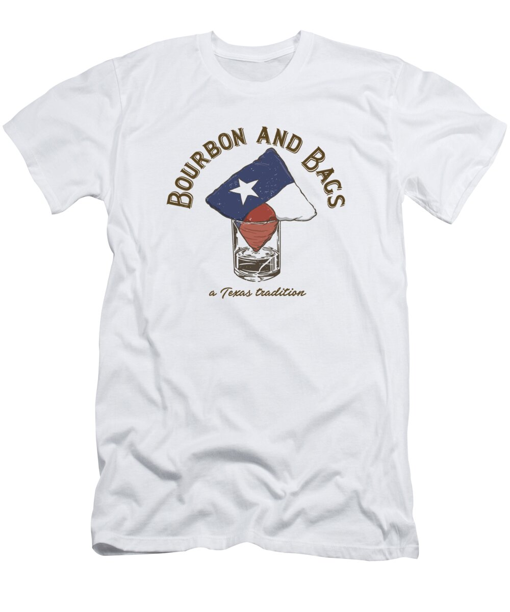 Texas T-Shirt featuring the digital art Bourbon And Bags by Kevin Putman