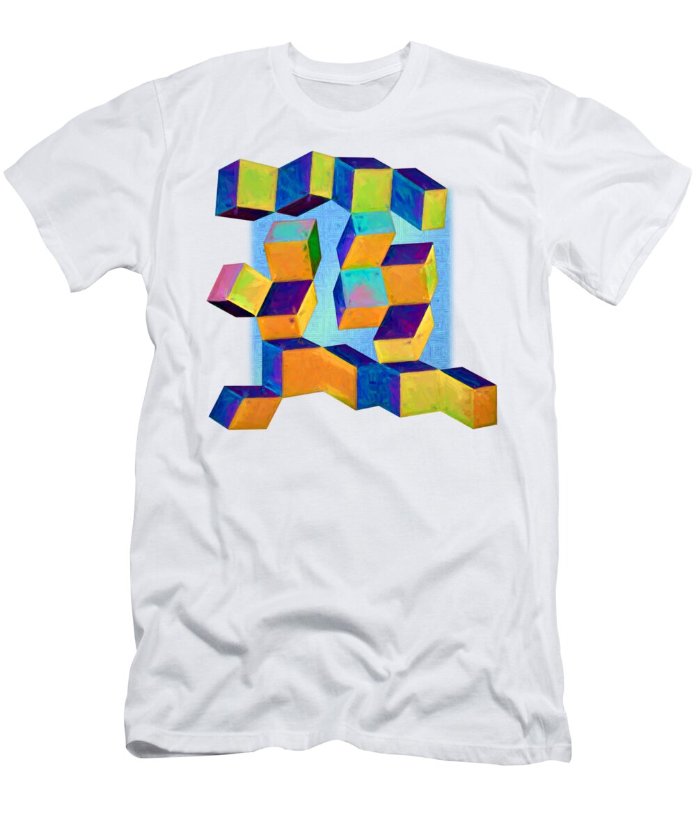 Boxes T-Shirt featuring the digital art Boxes by John Haldane