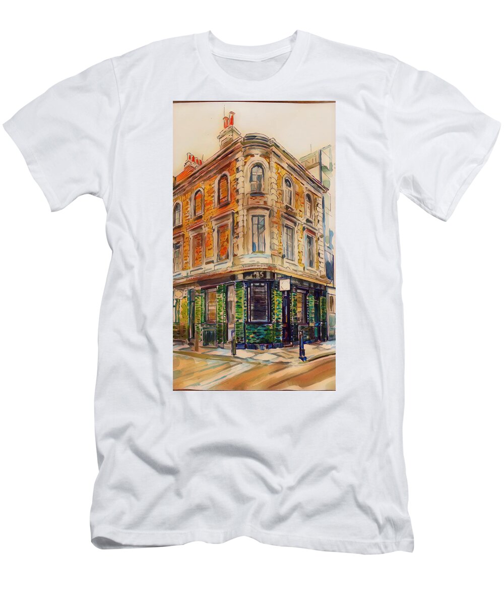 City Scene T-Shirt featuring the painting Brick by Try Cheatham
