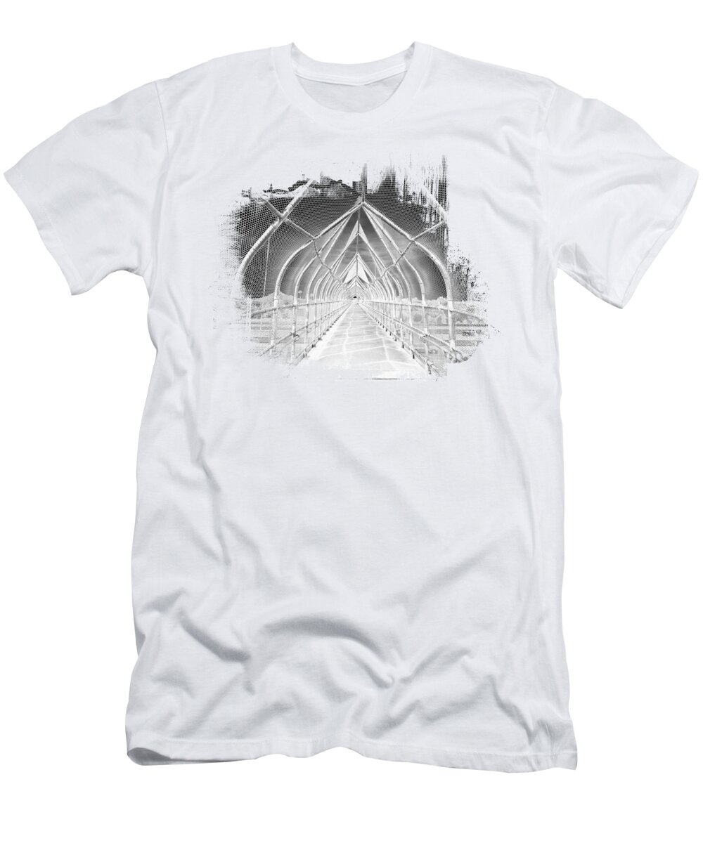 Vanishing Point T-Shirt featuring the photograph Bridge under Monsoon Sky by Elisabeth Lucas