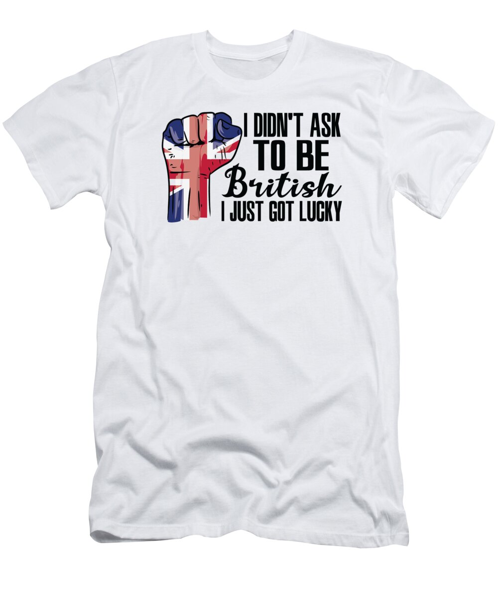 British T-Shirt featuring the digital art British Pride United Kingdom Flag Grown British Roots British Patriot by Toms Tee Store