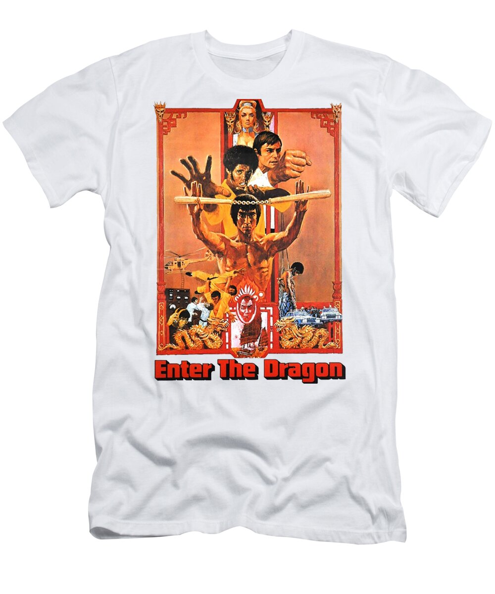 Bruce Lee in Enter the Dragon T-Shirt by Rhandz Ballesteros - Pixels | T-Shirts