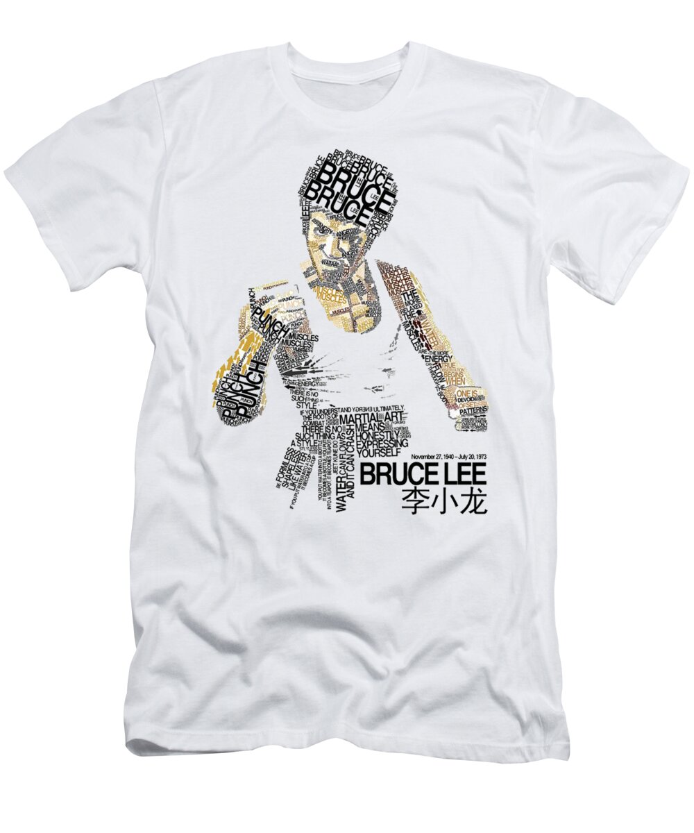 Bruce Lee Typography T-Shirt by Rhandz Ballesteros - Pixels