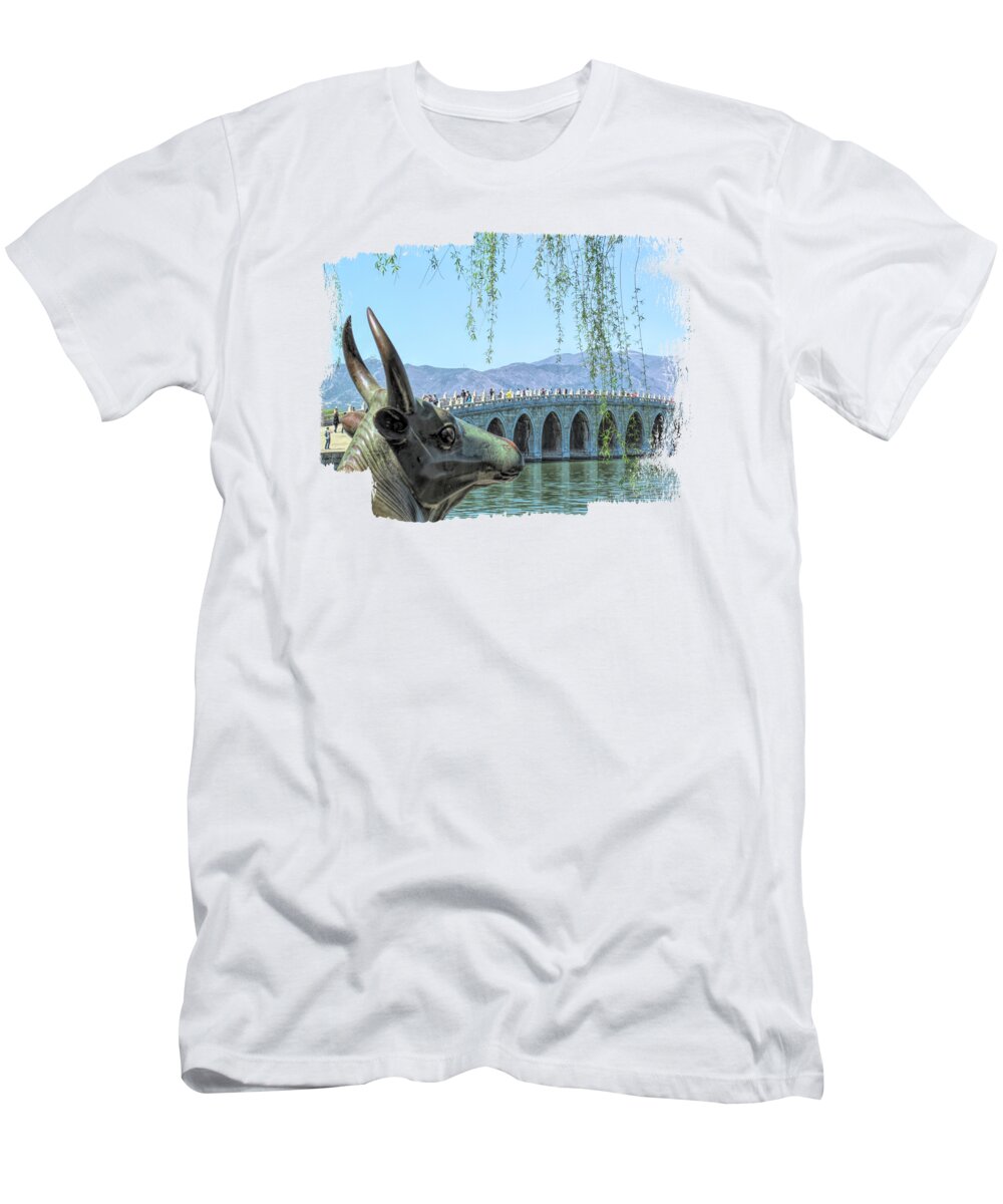 Bridge T-Shirt featuring the photograph Bull and Seventeen Arches Bridge by Elisabeth Lucas
