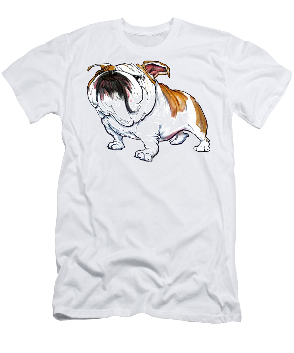 Bulldog T-Shirt featuring the drawing Bulldog Caricature by Canine Caricatures By John LaFree