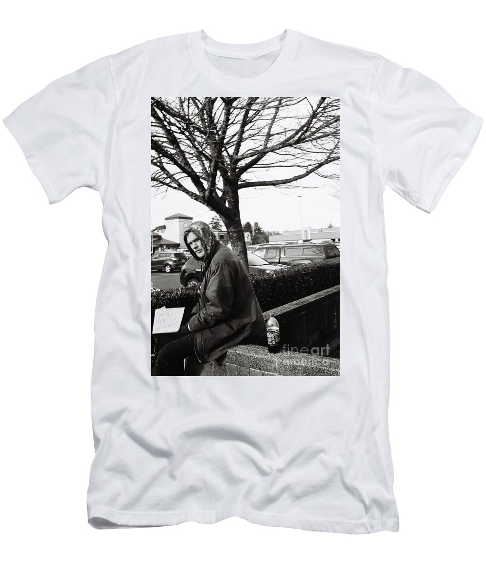 Street Photography T-Shirt featuring the photograph Business as Usual by Chriss Pagani