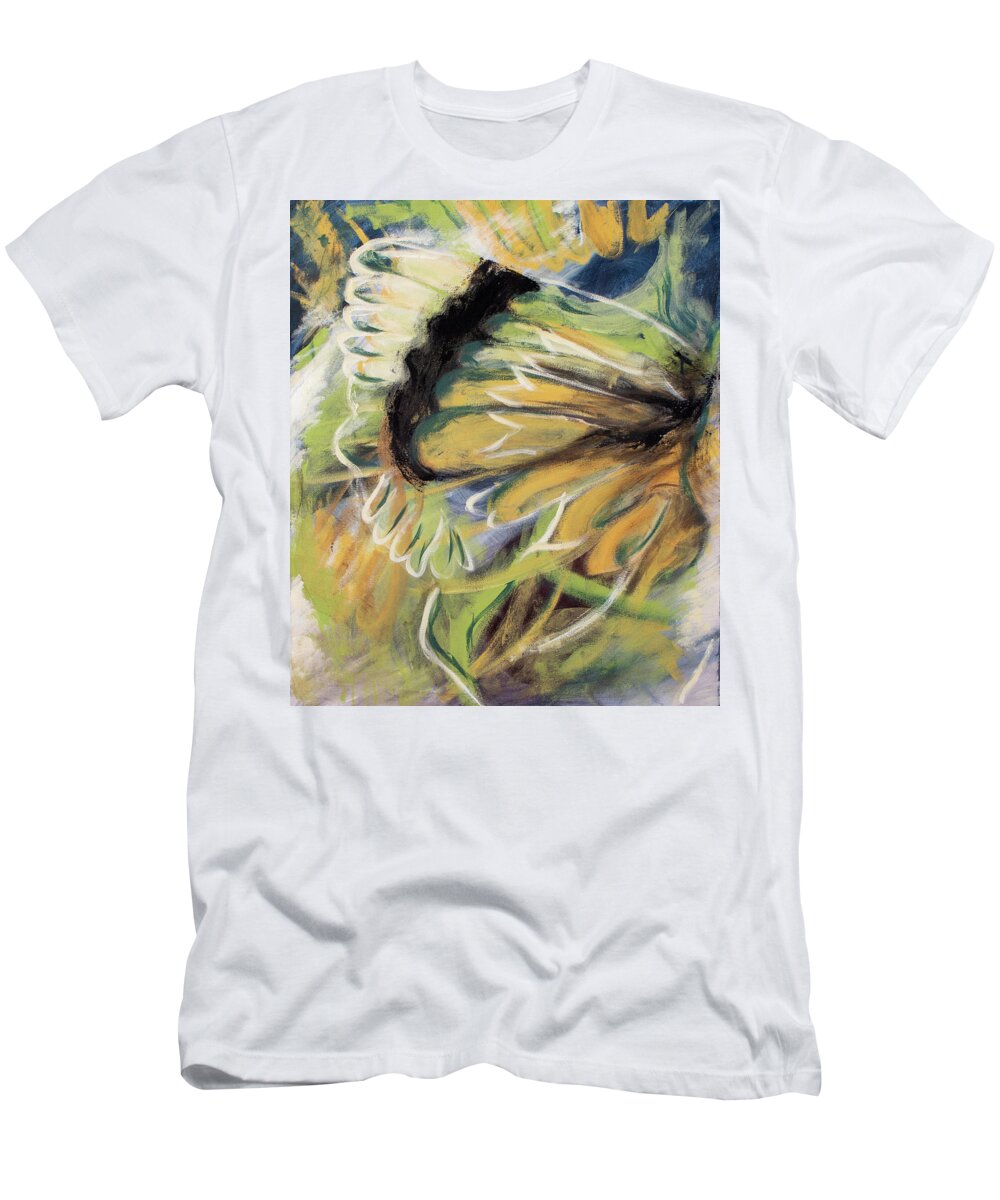 Butterfly T-Shirt featuring the painting Butterfly Abstract by Pamela Schwartz