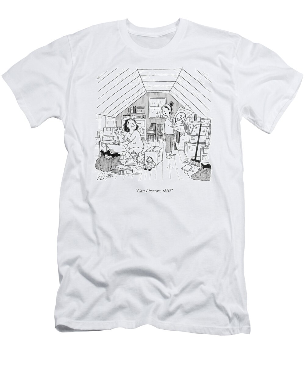 Can I Borrow This? T-Shirt featuring the drawing Can I Borrow This? by Zoe Si