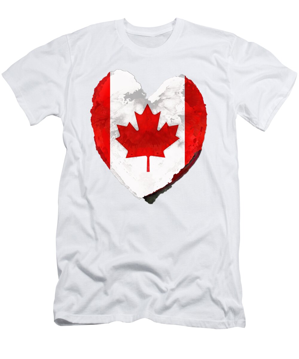 Canada T-Shirt featuring the painting Canadian Flag Art - Canada Love by Sharon Cummings