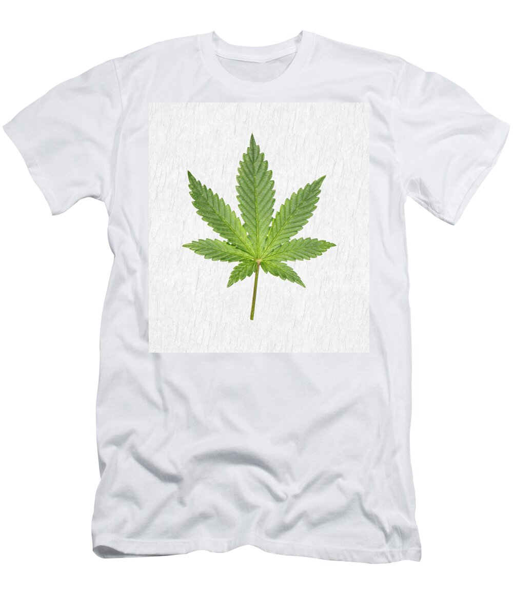 Pot T-Shirt featuring the digital art Cannabis Leaves by Alan Schroeder