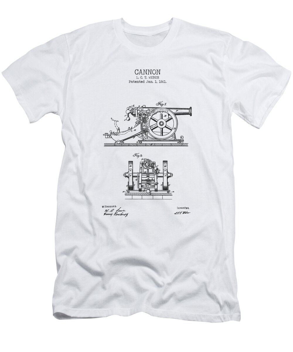 Cannon T-Shirt featuring the digital art CANNON patent by Dennson Creative