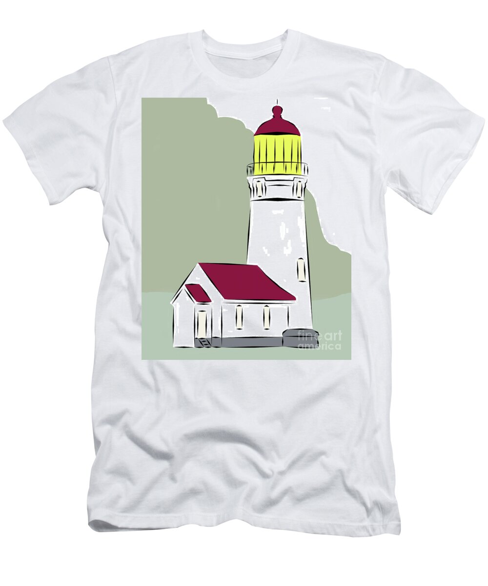 Cape-blanco T-Shirt featuring the digital art Cape Blanco by Kirt Tisdale