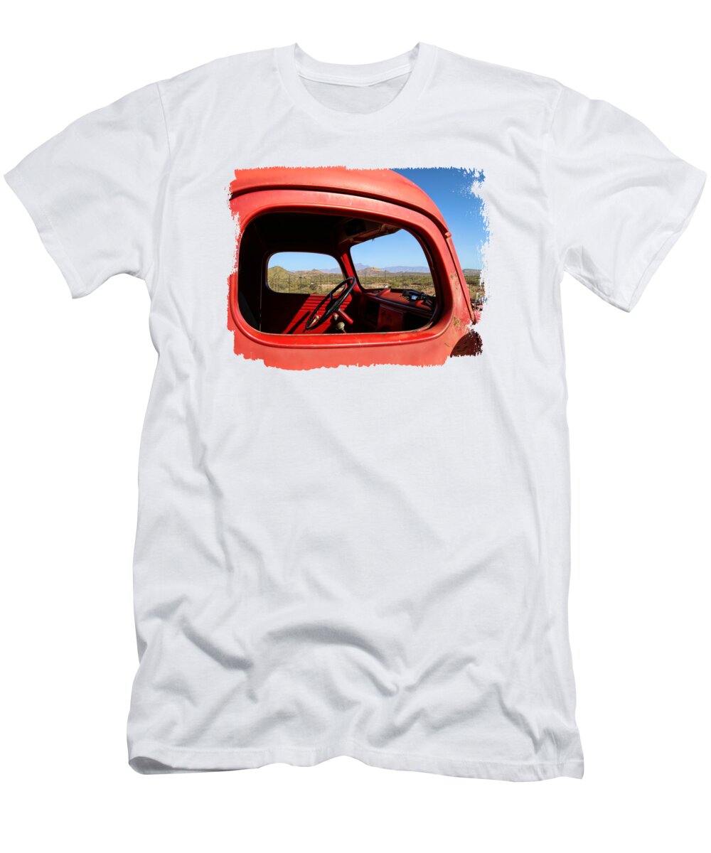 Goldfield T-Shirt featuring the photograph Car with a View by Elisabeth Lucas