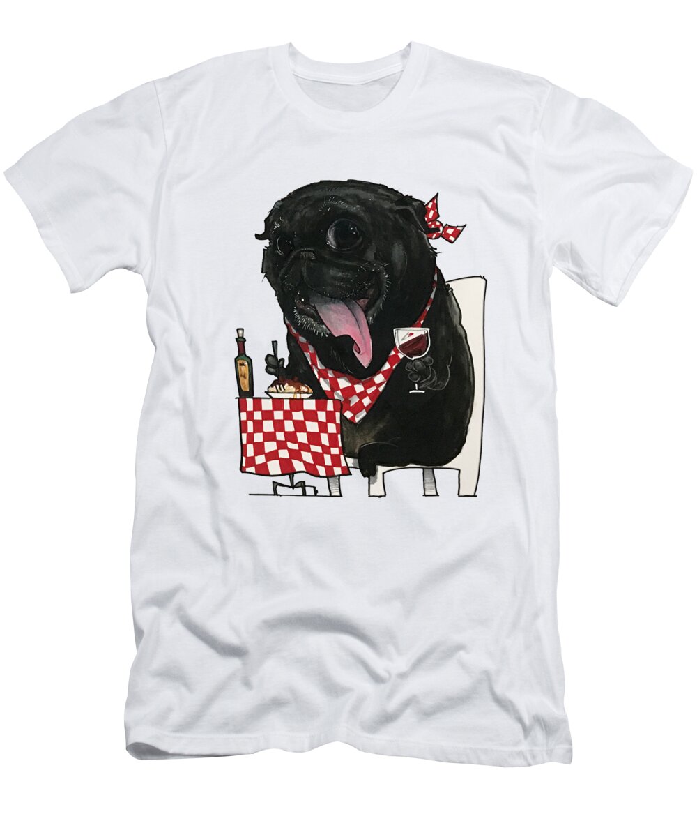 Carlino T-Shirt featuring the drawing Carlino Storch 4362 by Canine Caricatures By John LaFree