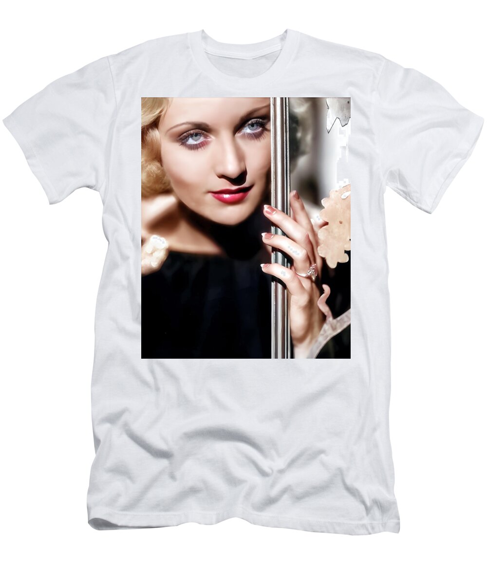 Carole Lombard T-Shirt featuring the digital art Carole Lombard Portrait by Chuck Staley