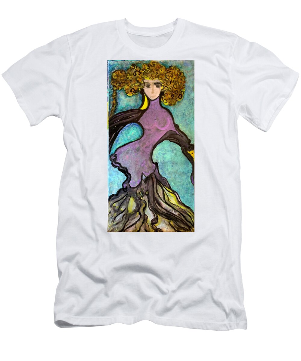 Girl T-Shirt featuring the painting Girl in Bloomers by Leslie Porter