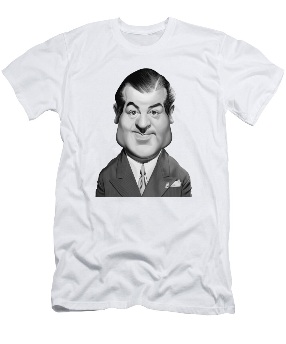 Illustration T-Shirt featuring the digital art Celebrity Sunday - Lou Costello by Rob Snow