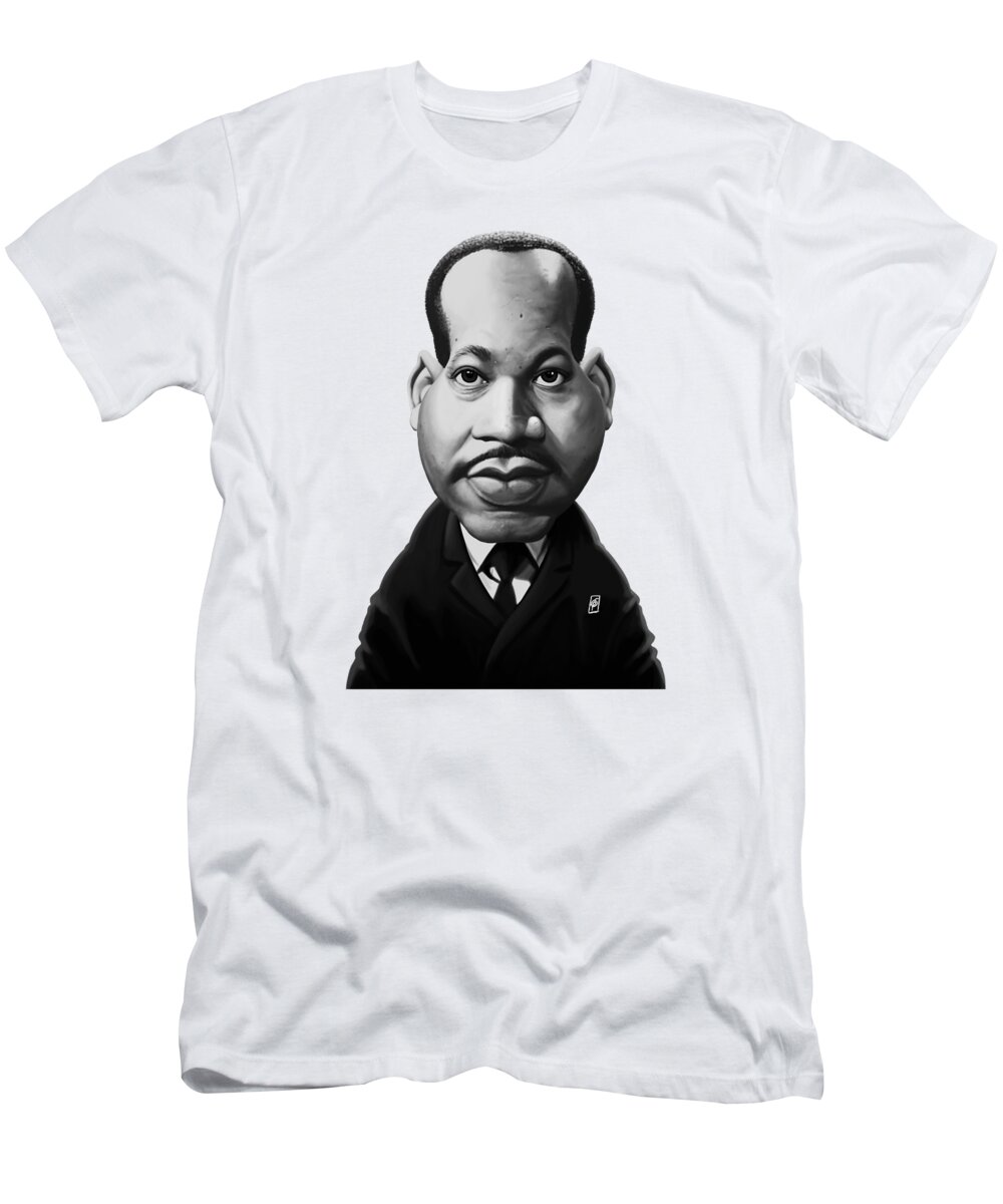 Illustration T-Shirt featuring the digital art Celebrity Sunday - Martin Luther King by Rob Snow
