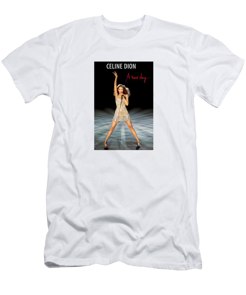 Celine Dion T-Shirt featuring the painting Celine Dion by Fenty Fox