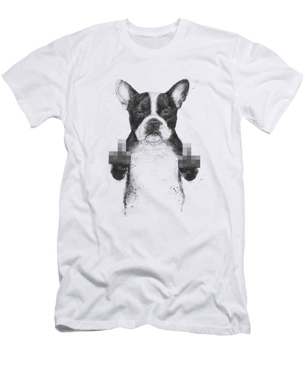 Dog T-Shirt featuring the mixed media Censored dog by Balazs Solti