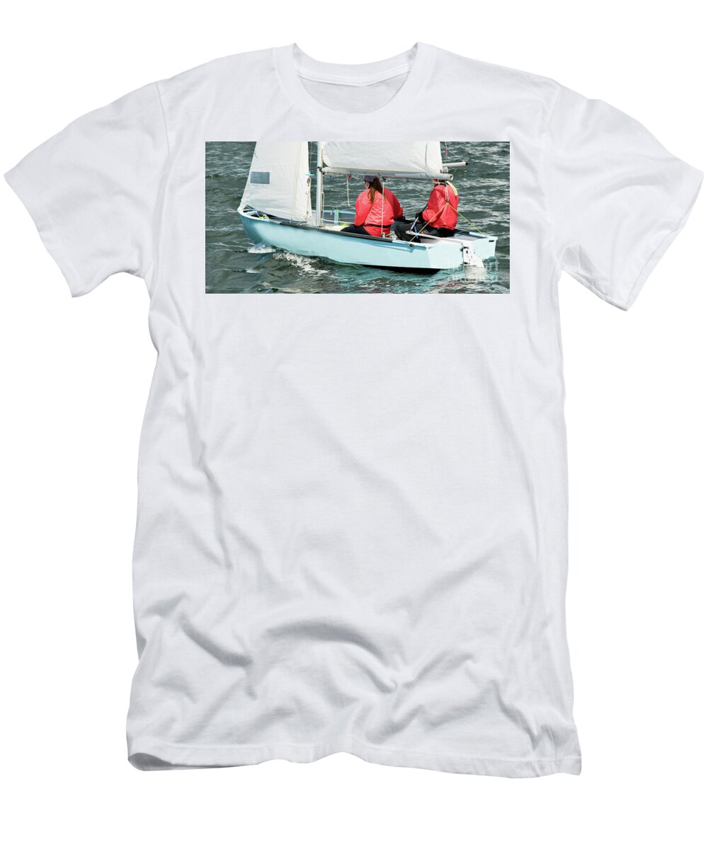 Csne2 T-Shirt featuring the photograph Children lake sailing. by Geoff Childs