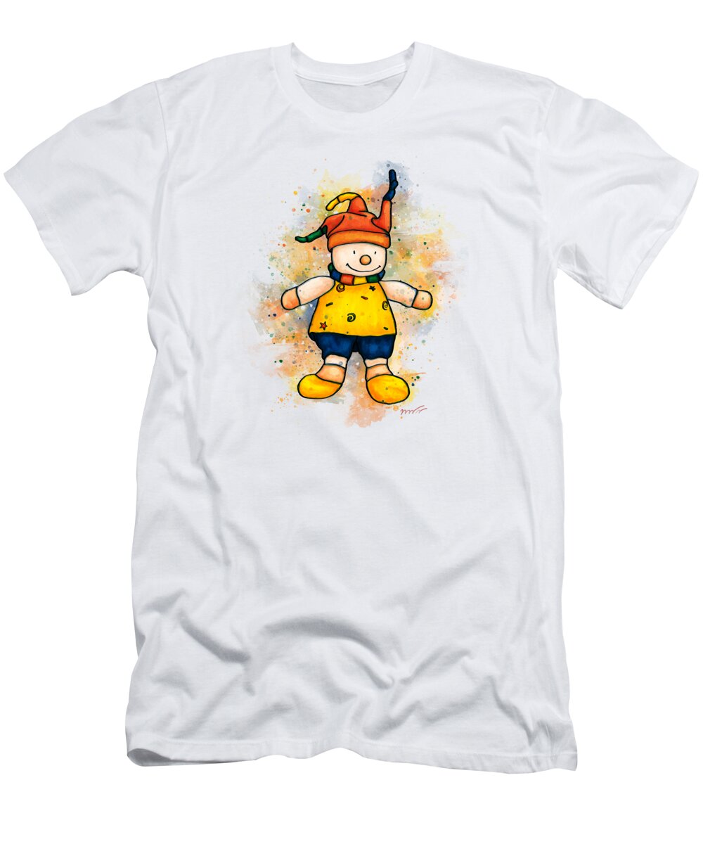 Children's Toy T-Shirt featuring the painting Children's toy painting, clown toy by Nadia CHEVREL