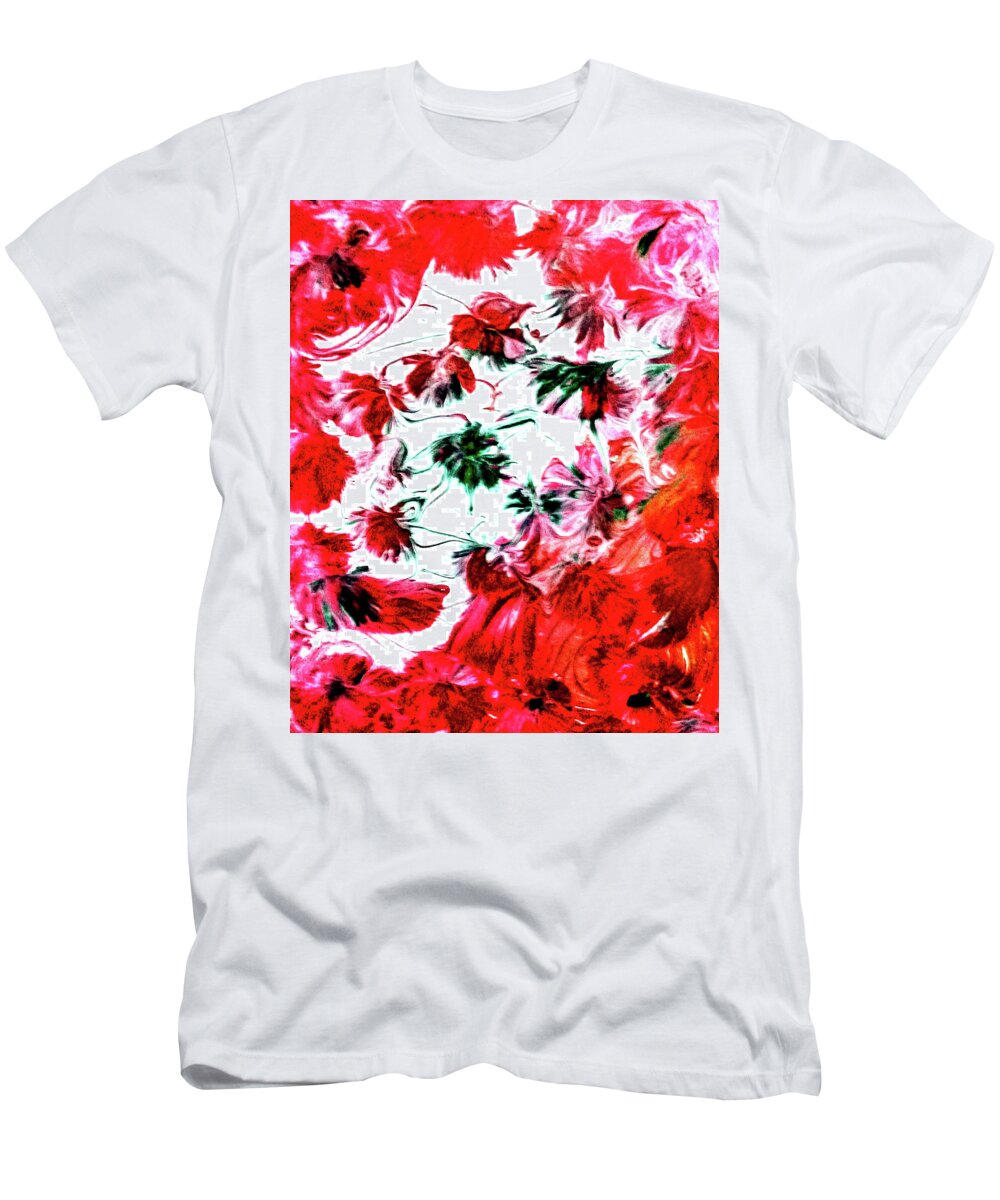 Christmas T-Shirt featuring the painting Christmas Floral by Anna Adams