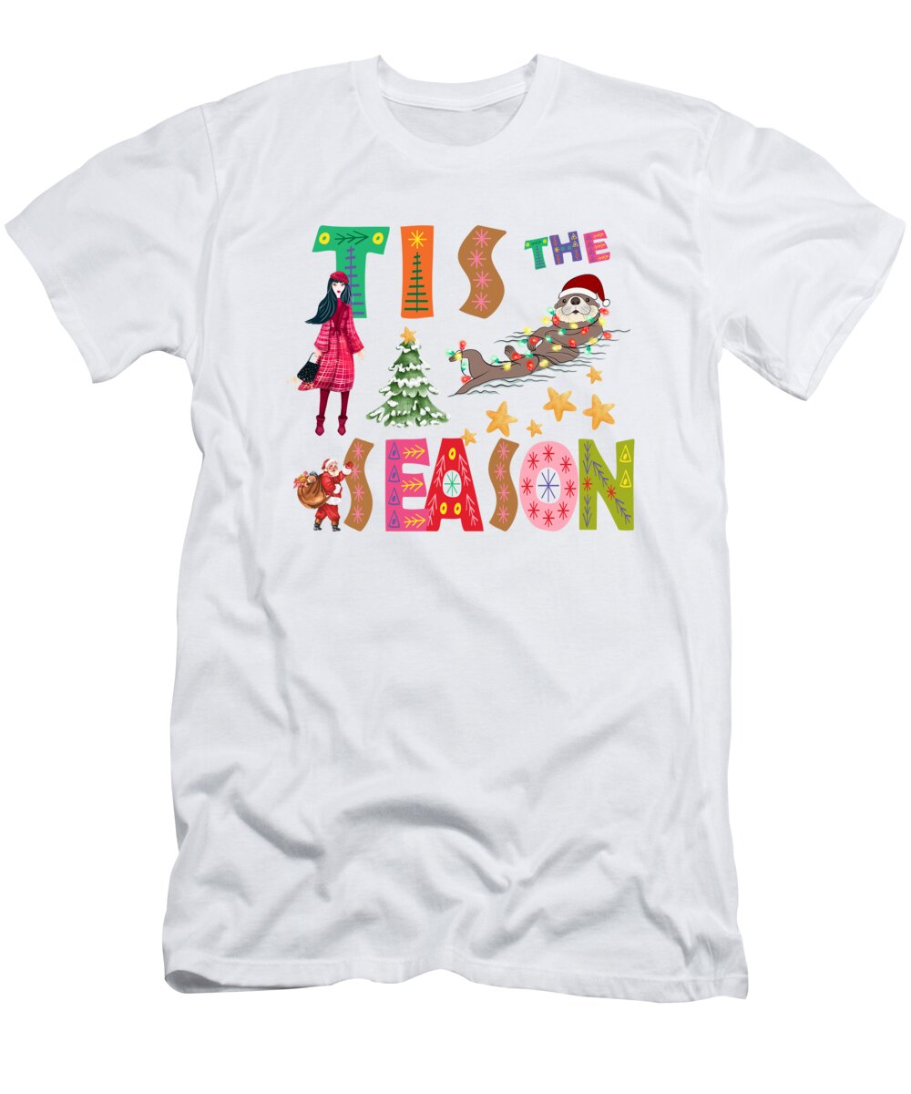 Christmas Fun T-Shirt featuring the digital art Christmas Fun - Tis the Season by Bob Pardue