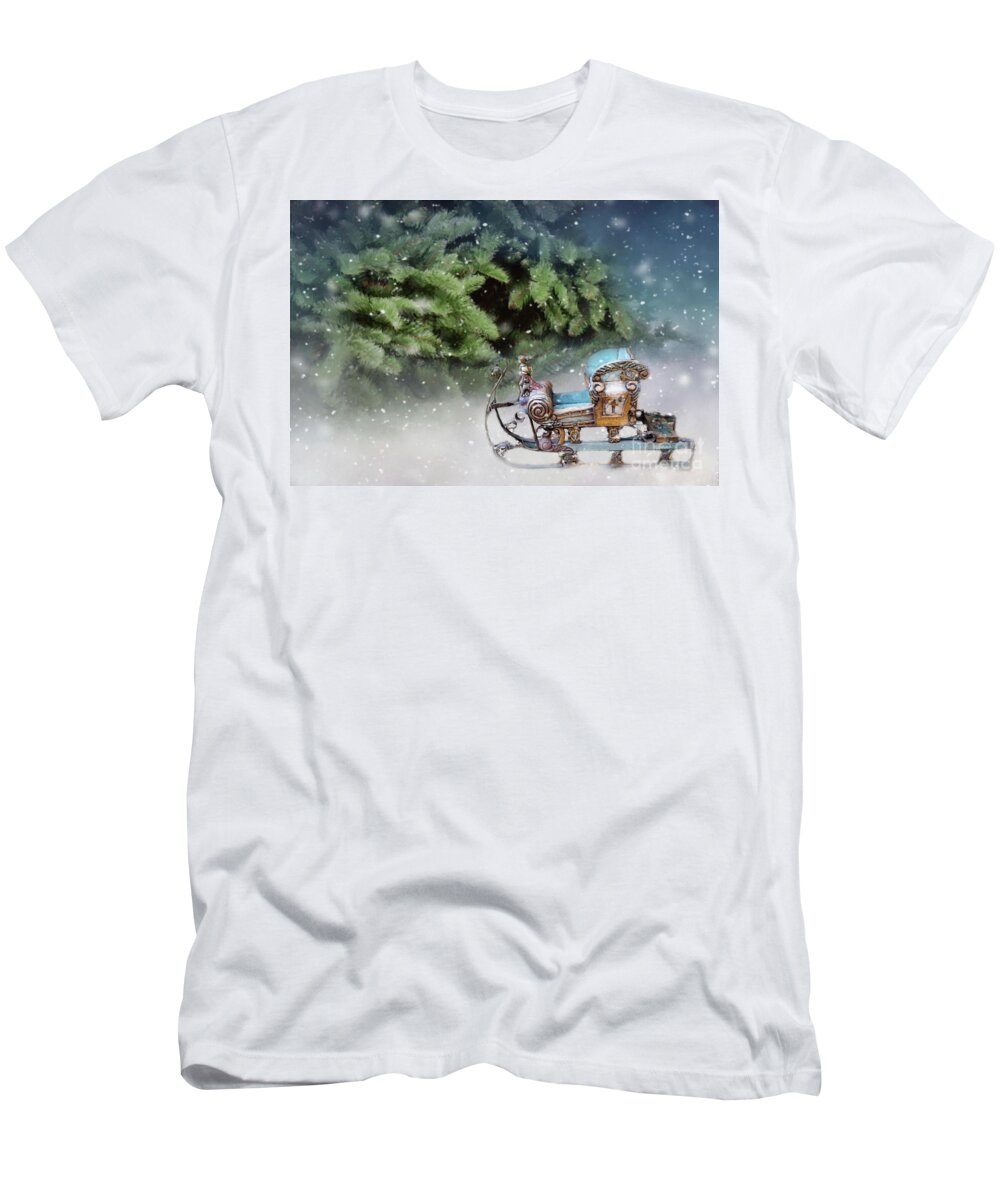 Sleigh T-Shirt featuring the photograph Christmas Memories by Eva Lechner