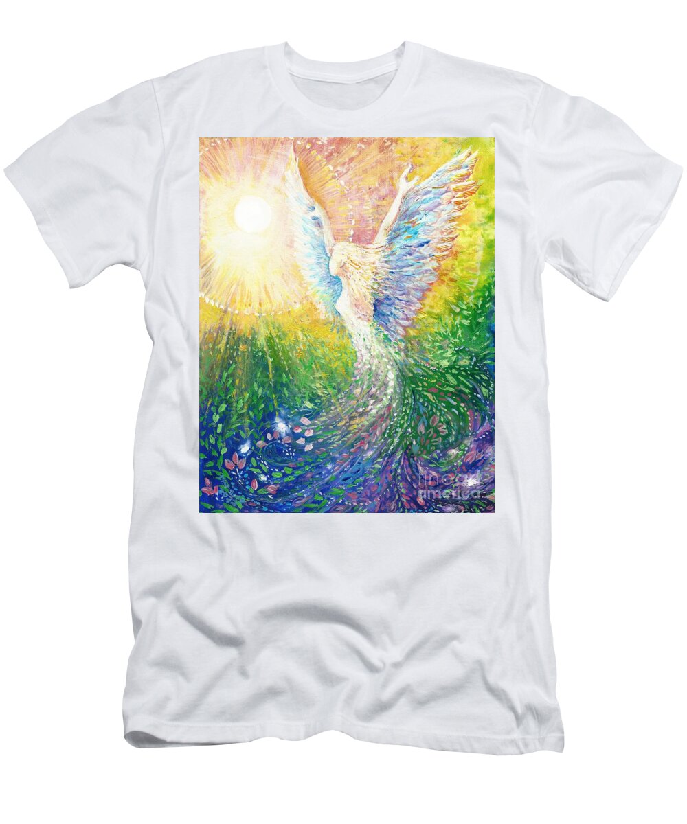 Light T-Shirt featuring the painting Clad in the Light by Merana Cadorette