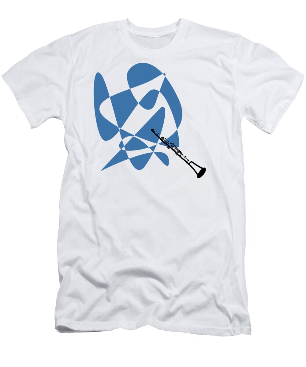 Jazzdabri T-Shirt featuring the digital art Clarinet in Blue by David Bridburg