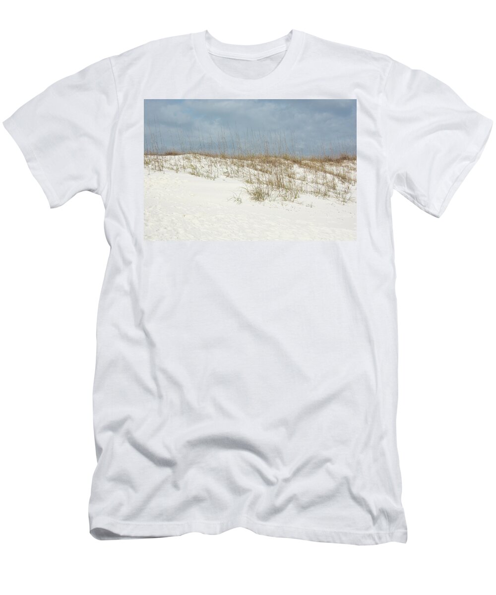 Sea Oats Growing On Sand Dune T-Shirt featuring the photograph Coastal Sand Dune by Pamela Williams
