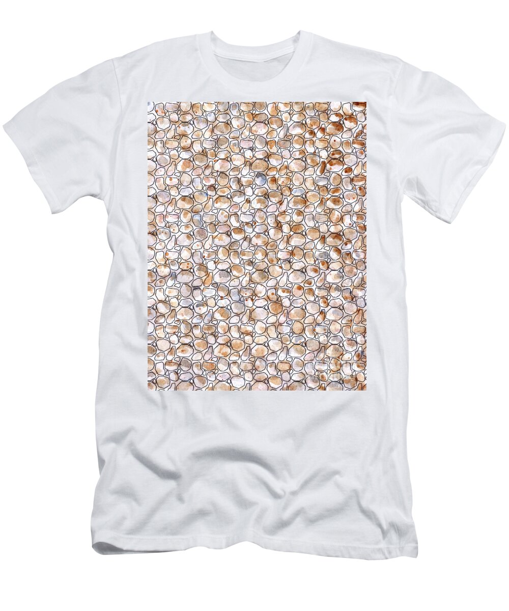  T-Shirt featuring the painting Cobble Stones by Audrey Peaty