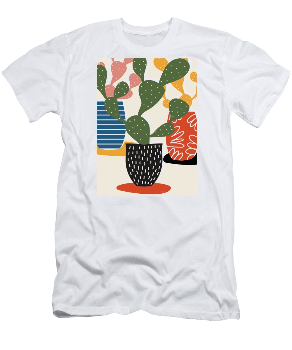 Cactus T-Shirt featuring the digital art Colorful cactus by Johanna Virtanen