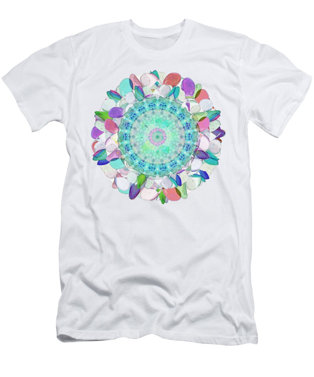 Mandala T-Shirt featuring the painting Colorful Floral Art - Mandala Petals by Sharon Cummings